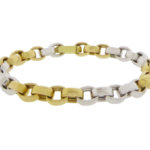 Bicolor gouden schakelarmband