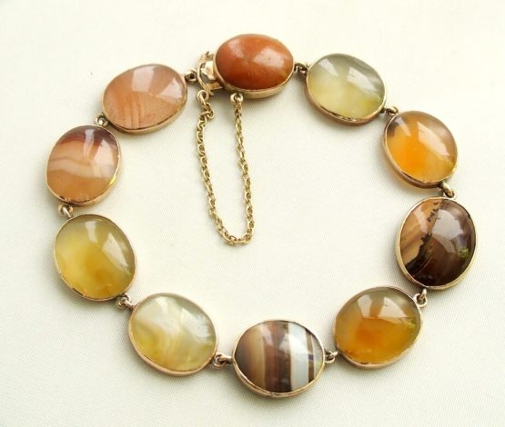 Geel gouden armband met agaat