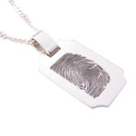 Zilveren fingerprint hanger