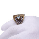 Zilveren ring abstract met Topaas