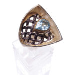 Zilveren ring abstract met topaas