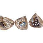 Zilveren ring abstract met Topaas