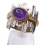 Zilveren ring met amethyst en zirkonia