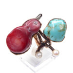 Zilveren ring met edelstenen