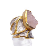 Zilveren ring met rozenkwarts