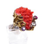 Zilveren ring met sponskoraal
