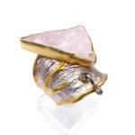 Zilveren rozenkwarts ring