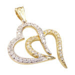 Bicolor gouden harten hangers