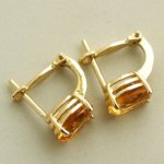 Geel gouden citrien oorbellen