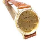Gouden Memento horloge met leren band