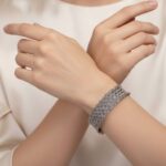 Zilveren klemarmband geweven