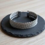 Zilveren klemarmband geweven