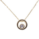14 karaat geel gouden ketting met hanger cirkel