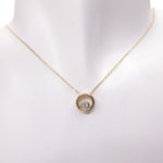 14 karaat geel gouden ketting met hanger cirkel