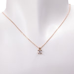 14 karaat rose gouden ketting met hanger button