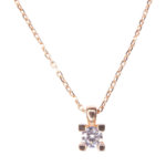 14 karaat rose gouden ketting met hanger button