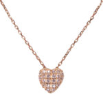 14 karaat rosé gouden ketting hart