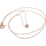 14 karaat rosé gouden ketting solitaire