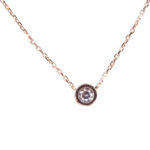 14 karaat rosé gouden ketting solitaire