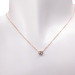 14 karaat rosé gouden ketting solitaire