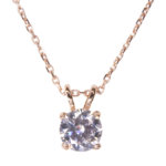 14 karaat rosé ketting solitaire