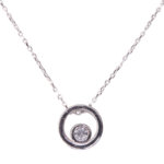 14 karaat wit gouden ketting met hanger cirkel