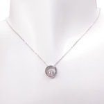 14 karaat wit gouden ketting met hanger cirkel