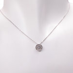 14 karaat wit gouden ketting rozet