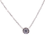 14 karaat wit gouden ketting solitaire