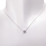 14 karaat wit gouden ketting solitaire