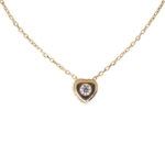 14 karaat geel gouden ketting hart