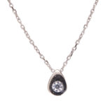 14 karaat wit gouden ketting druppel