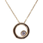 Geel gouden ketting met cirkel hanger