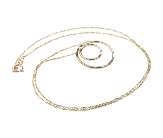 Gouden ketting met cirkel hanger