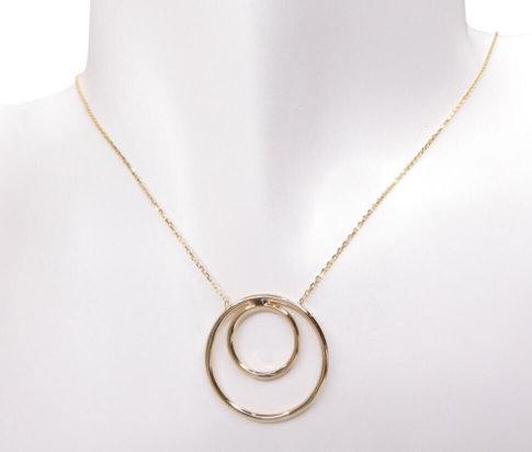 Gouden ketting met cirkel hanger