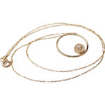 Gouden ketting met zirkonia cirkel hanger