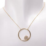 Gouden ketting met zirkonia cirkel hanger