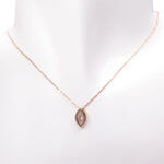 Rose gouden zirkonia marquise hanger