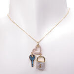 Tricolor gouden zirkonia liefdes hanger