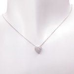 Wit gouden zirkonia harten hanger
