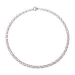 Zilveren jasseron ovaal collier
