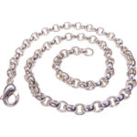 Zilveren jasseron ovaal collier