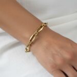 Geel gouden closed forever schakel armband