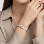 Wit gouden slavenarmband met zirkonia