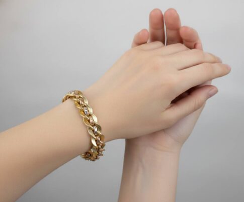 14 karaats tricolor armband