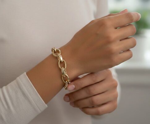 14 karaat holle tricolor armband