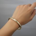Goud op zilver slavenarmband