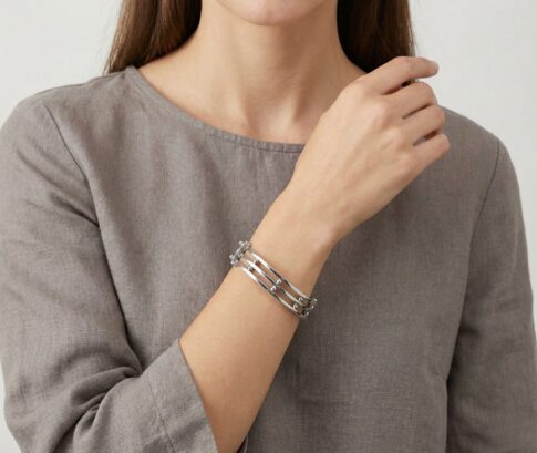 14 karaat wit gouden Christian slavenarmband