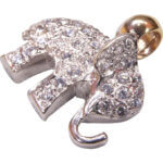 Gouden olifant hanger met zirkonia