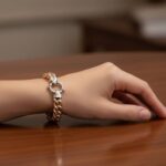 14 karaat gouden rosé en wit armband